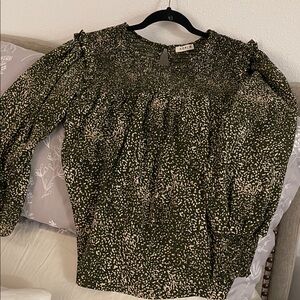 Kori - Green, Tan, black Women's Top